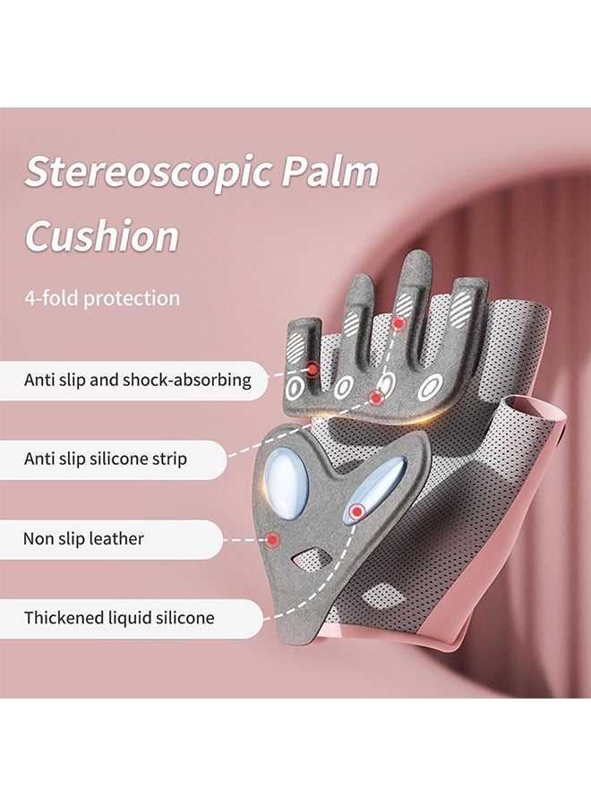 سبورت قفازات تمرين رفع الأثقال في الصالة الرياضية للنساء مبطن قبضة إضافية حماية النخيل تنفس لممارسة تدريب رفع الأثقال اللياقة البدنية ركوب الدراجات شنقا عمليات السحب (M الحجم) - Image 3