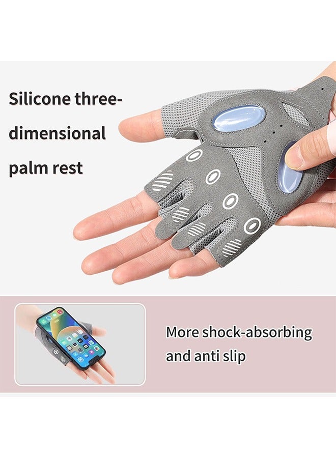 سبورت قفازات تمرين رفع الأثقال في الصالة الرياضية للنساء مبطن قبضة إضافية حماية النخيل تنفس لممارسة تدريب رفع الأثقال اللياقة البدنية ركوب الدراجات شنقا عمليات السحب (M الحجم) - Image 4