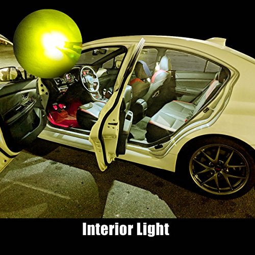 LASFIT194 LED Bulb, Extremely Bright T10 168 2825 W5W Wedge 3030 Chipsets 400 Lumens, Error Free for Car Interior Dome Map Door Courtesy Lights, Golden Yellow，12-24V - Image 4