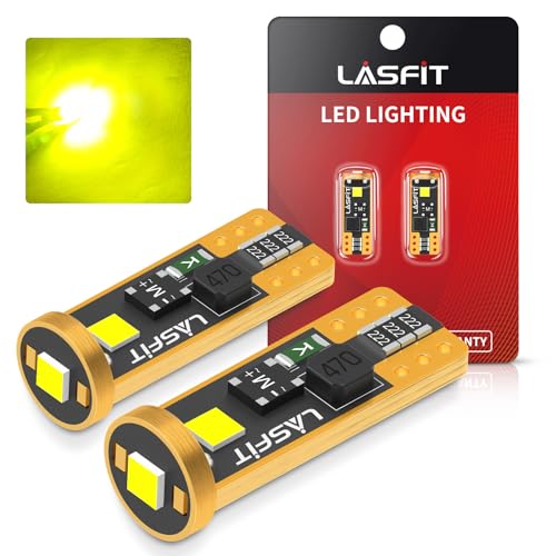 LASFIT194 LED Bulb, Extremely Bright T10 168 2825 W5W Wedge 3030 Chipsets 400 Lumens, Error Free for Car Interior Dome Map Door Courtesy Lights, Golden Yellow，12-24V - Image 1