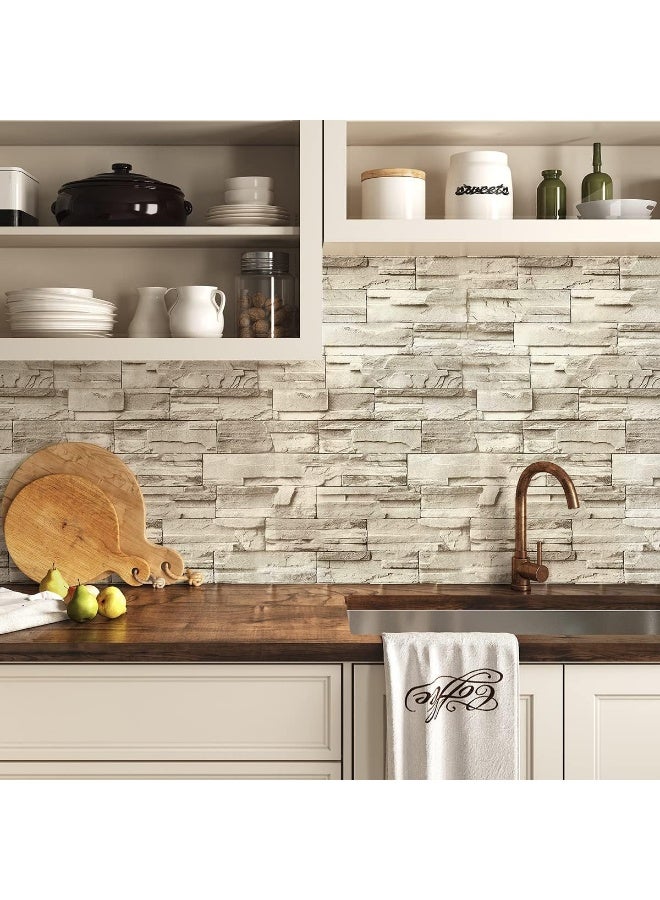 يوڠام ورق حائط من الطوب قابل للتقشير واللصق 45 سم × 10 م – ورق تواصل قابل للإزالة بتصميم الجدار الحجري للمطبخ والديكور المنزلي - Image 2