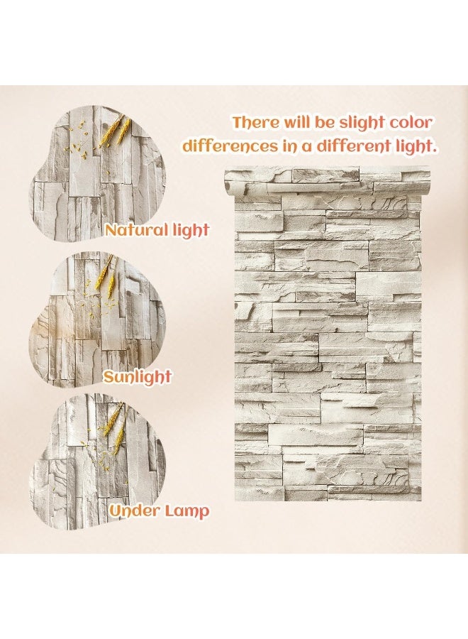 يوڠام ورق حائط من الطوب قابل للتقشير واللصق 45 سم × 10 م – ورق تواصل قابل للإزالة بتصميم الجدار الحجري للمطبخ والديكور المنزلي - Image 5