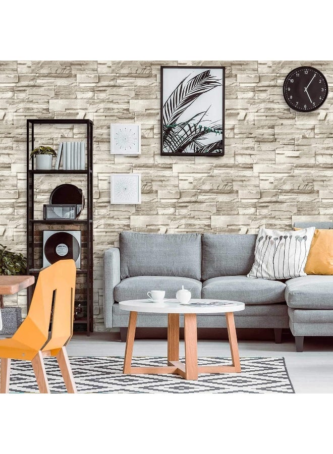 يوڠام ورق حائط من الطوب قابل للتقشير واللصق 45 سم × 10 م – ورق تواصل قابل للإزالة بتصميم الجدار الحجري للمطبخ والديكور المنزلي - Image 3