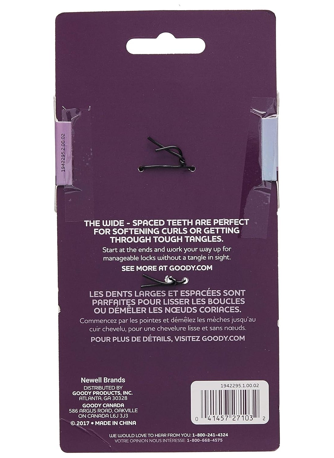Goody Goody Comb  Lift Hair Pick Assorted Colors 3 Count Pack of 1  - Image 2