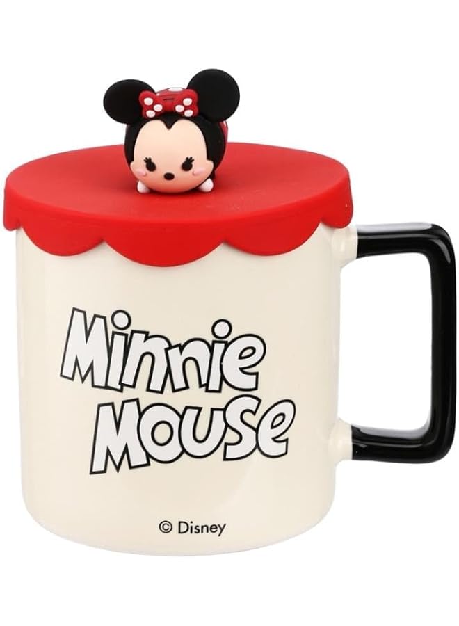 Miniso Mickey Mouse Collection Cartoon Ceramic Drinking Mug With Silicone Lid, 425 Ml Capacity, Minnie B - Image 3
