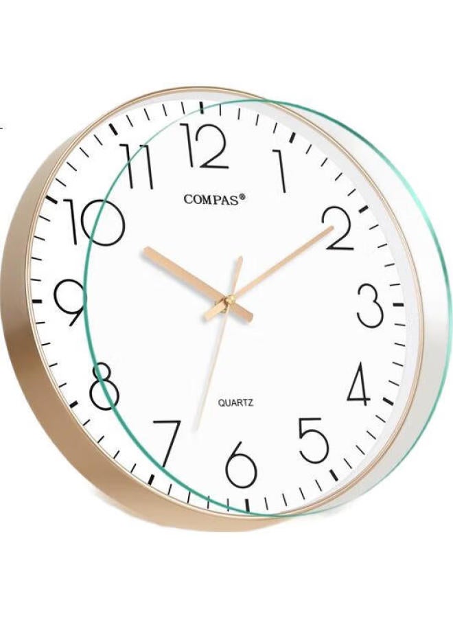 Compas Wall Clock Creative Simple Clock Living Room Quartz Clock Wall-Mounted Bedroom Clock C3242 Light Luxury Gold 28Cm - Image 3