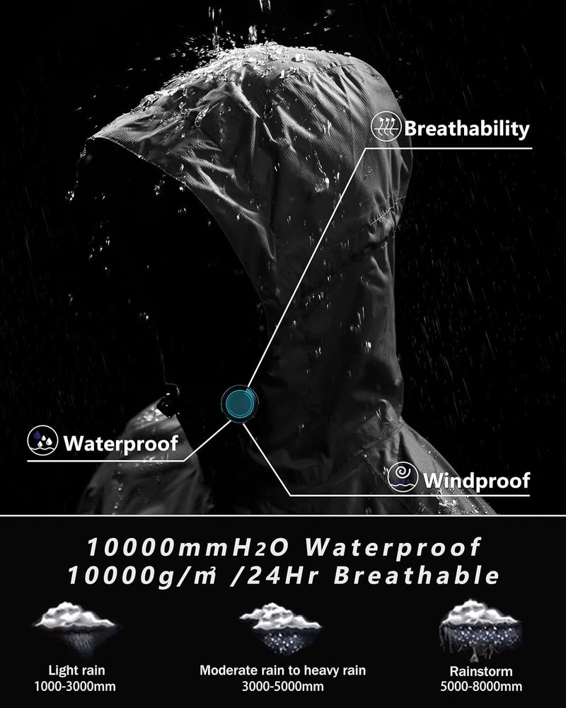 Outdoor Ventures Women's Packable Rain Jacket - Lightweight Waterproof Raincoat with Hood - Image 3