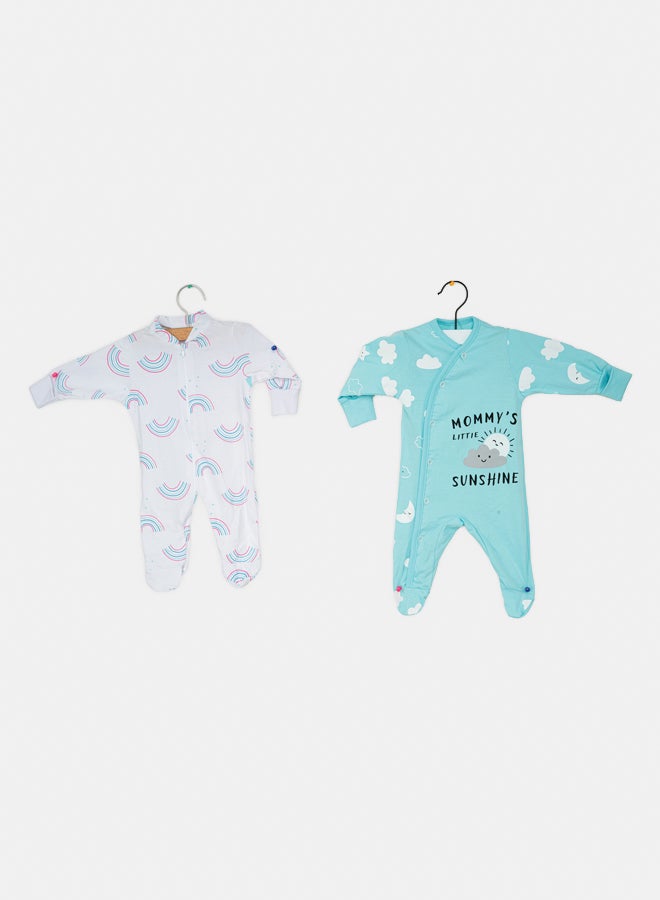JOCKEY Baby Girl Cloud & Rainbow Printed Summer Cotton Onsie