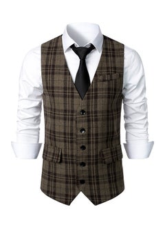 KUYING New Men's Retro V-Neck Fake Two Piece Vest  - Image 1