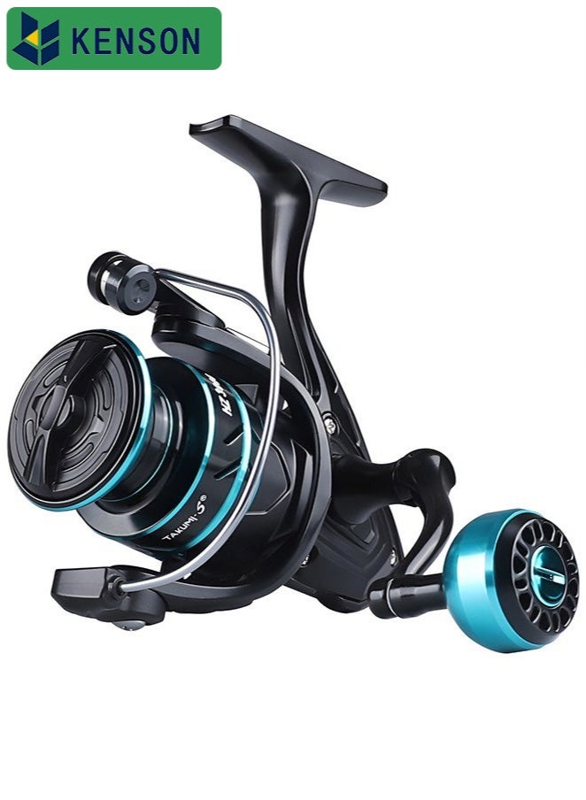 كِينْسُون بكرة صيد السمك، عجلة دوارة قوية فائقة النعومة، بكرات صيد من سبائك الألومنيوم مع أقصى سحب يصل إلى 22 رطل، متوازنة وخفيفة الوزن، مثالية لصيد الأسماك في المياه العذبة أو المياه المالحة، HZ-3000 - Image 1