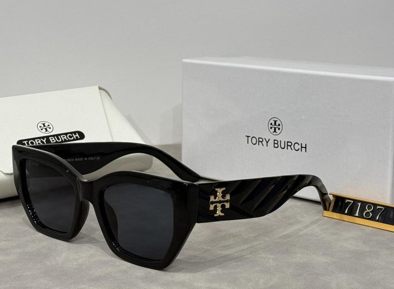 Burch TB TY7187U Cycling Sunglasses Miller Rectangle Sunglasses Women's Retro Sunglasses Black - Image 1