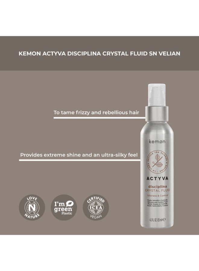 Kemon Actyva Disciplina Crystal Fluid SN Velian 125 ml - for Frizzy & Curly Hair - Image 4