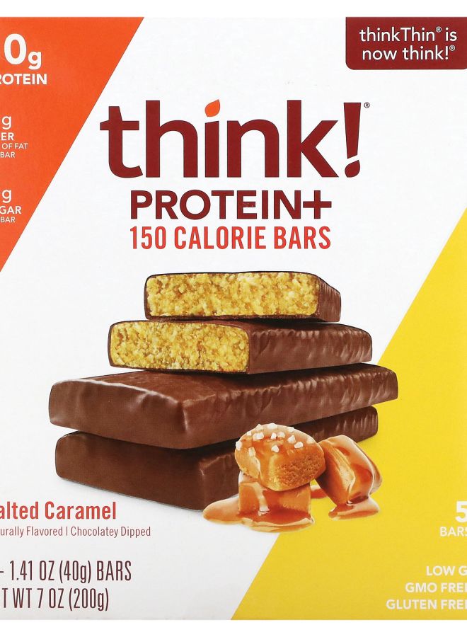 Think Protein+ 150 Calorie Bars Salted Caramel 5 Bars 1.41 oz (40 g) Each