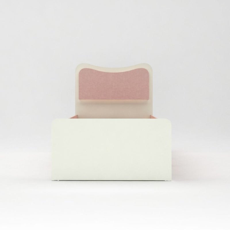 DANUBE HOME Candy 90x200 Kids Bed With Upholstered Headboard & 90x200 Trundle Bed | Modern Design Wooden Kids Bed Frame Furniture | Comfortable Bed (Mattress Not Included) - Blush Pink+Cream - Image 3