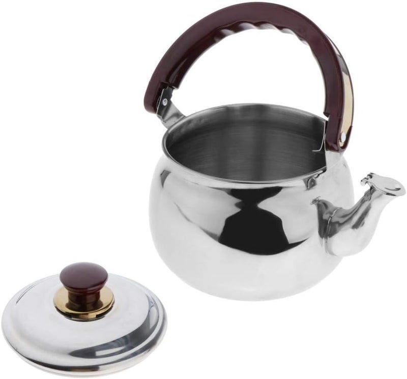 klarako 0.6~4.7L Stainless Steel Whistling Kettle Electric Stove Gas Hobs Camping  Silver, 1.8L - Image 1