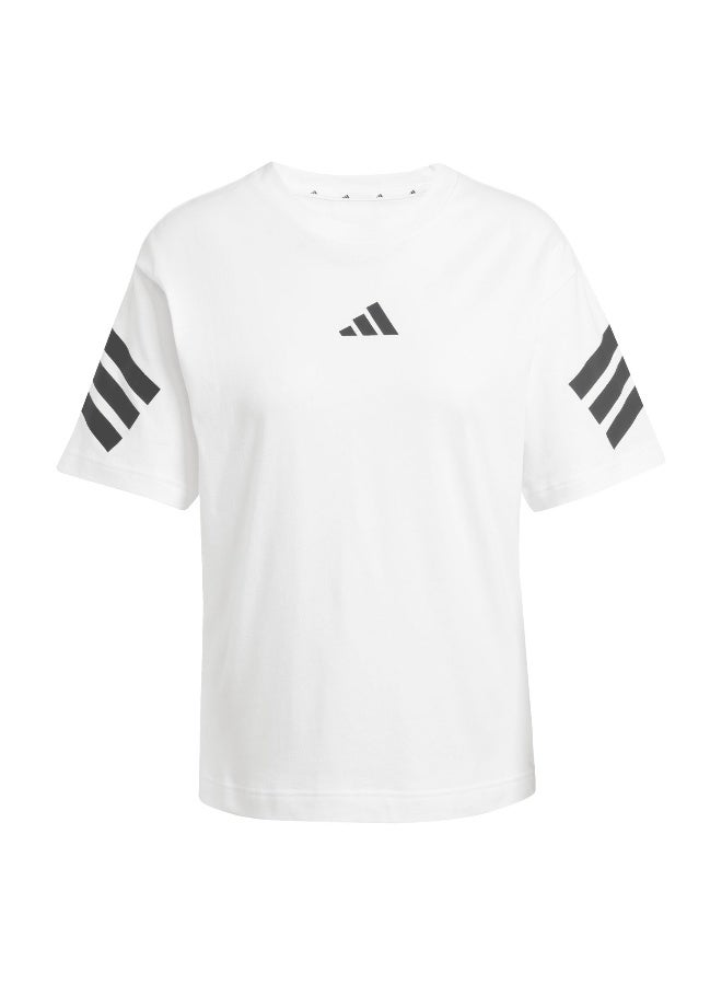 Adidas W Fi 3S Tee White Training T-Shirts For Women XS - Image 1
