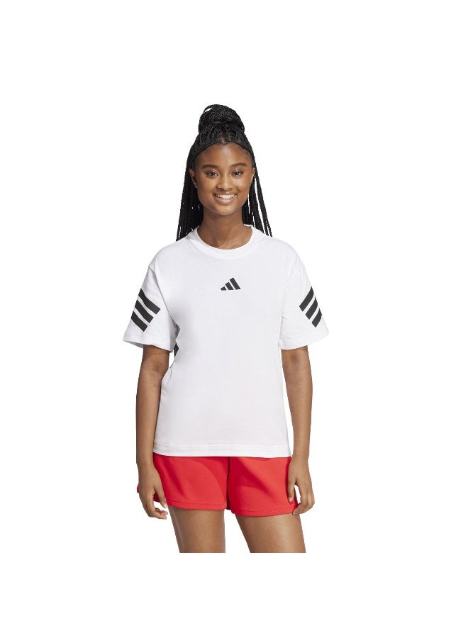 Adidas W Fi 3S Tee White Training T-Shirts For Women XS - Image 2