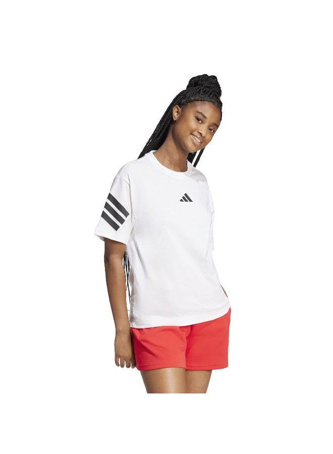 Adidas W Fi 3S Tee White Training T-Shirts For Women XS - Image 4