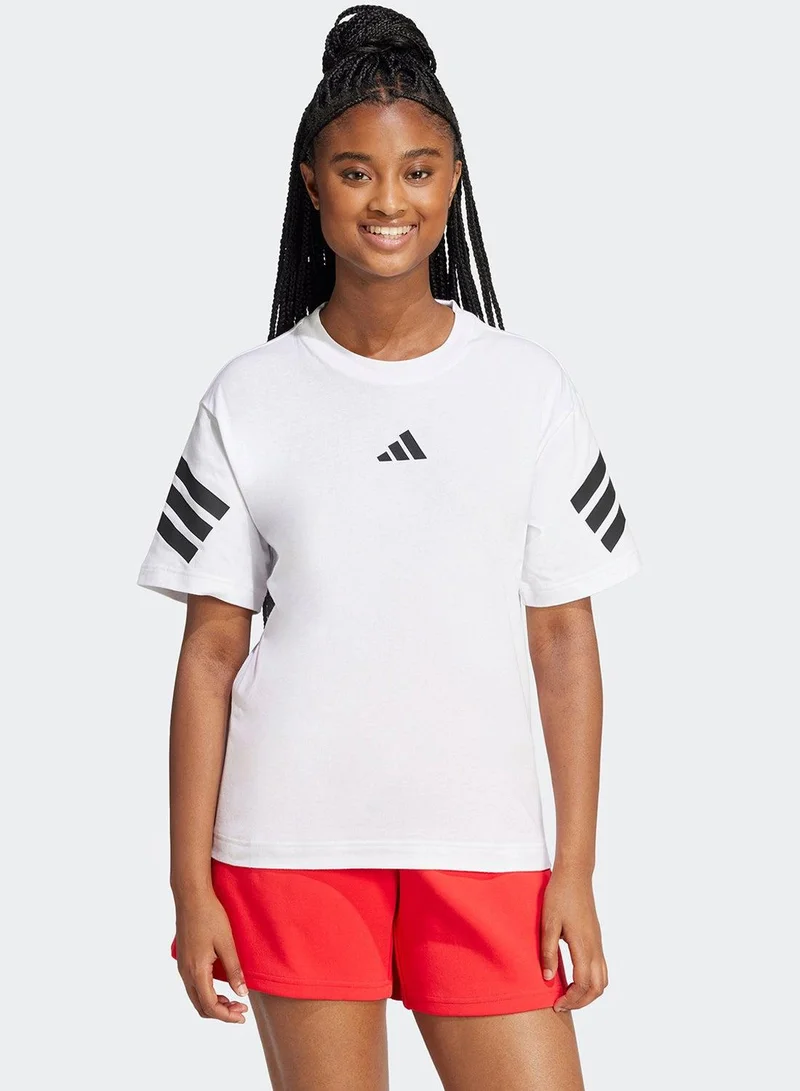 Adidas W Fi 3S Tee White Training T-Shirts For Women XS