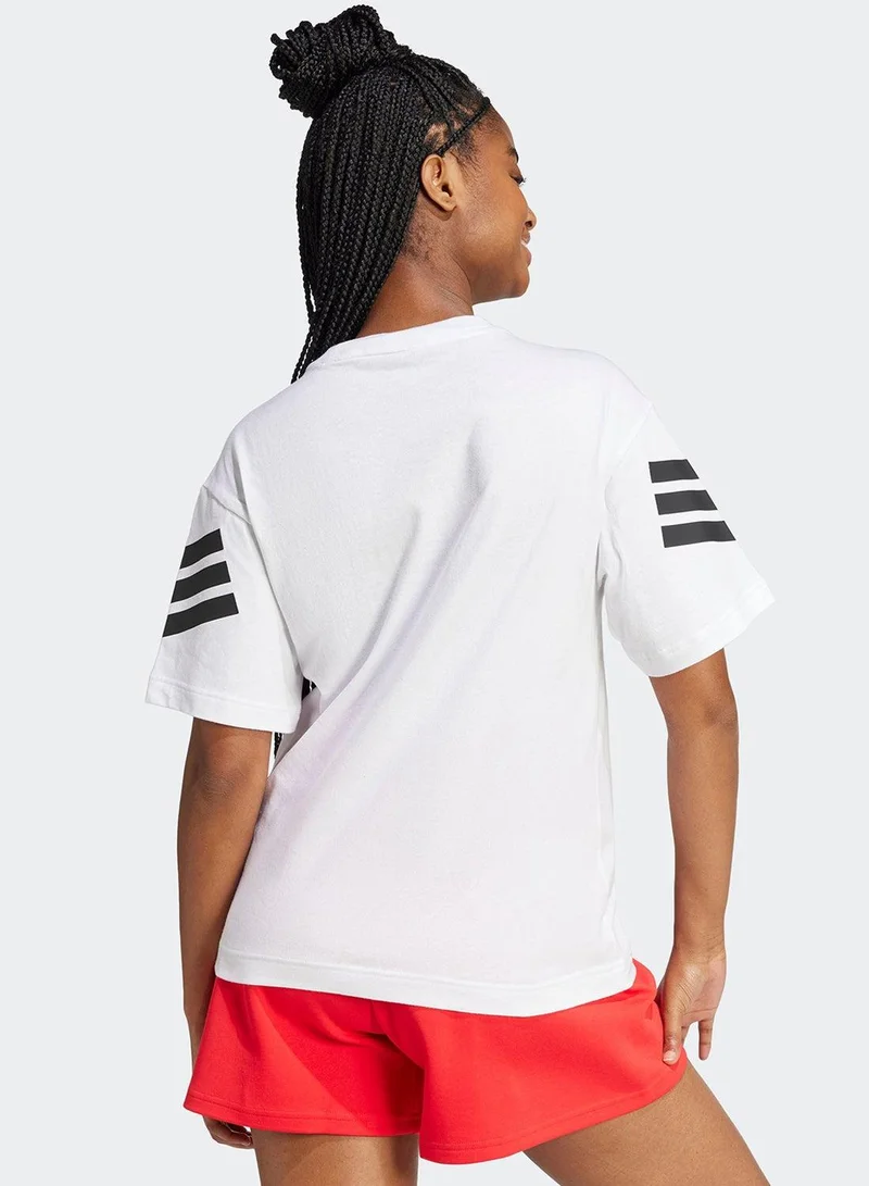 Adidas W Fi 3S Tee White Training T-Shirts For Women XS
