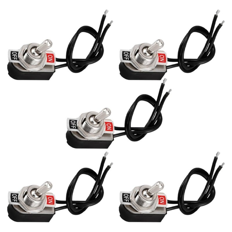 Mini 2 Position Toggle Switch With Wire Leads For Car Truck RV Marine 5pcs - Image 2