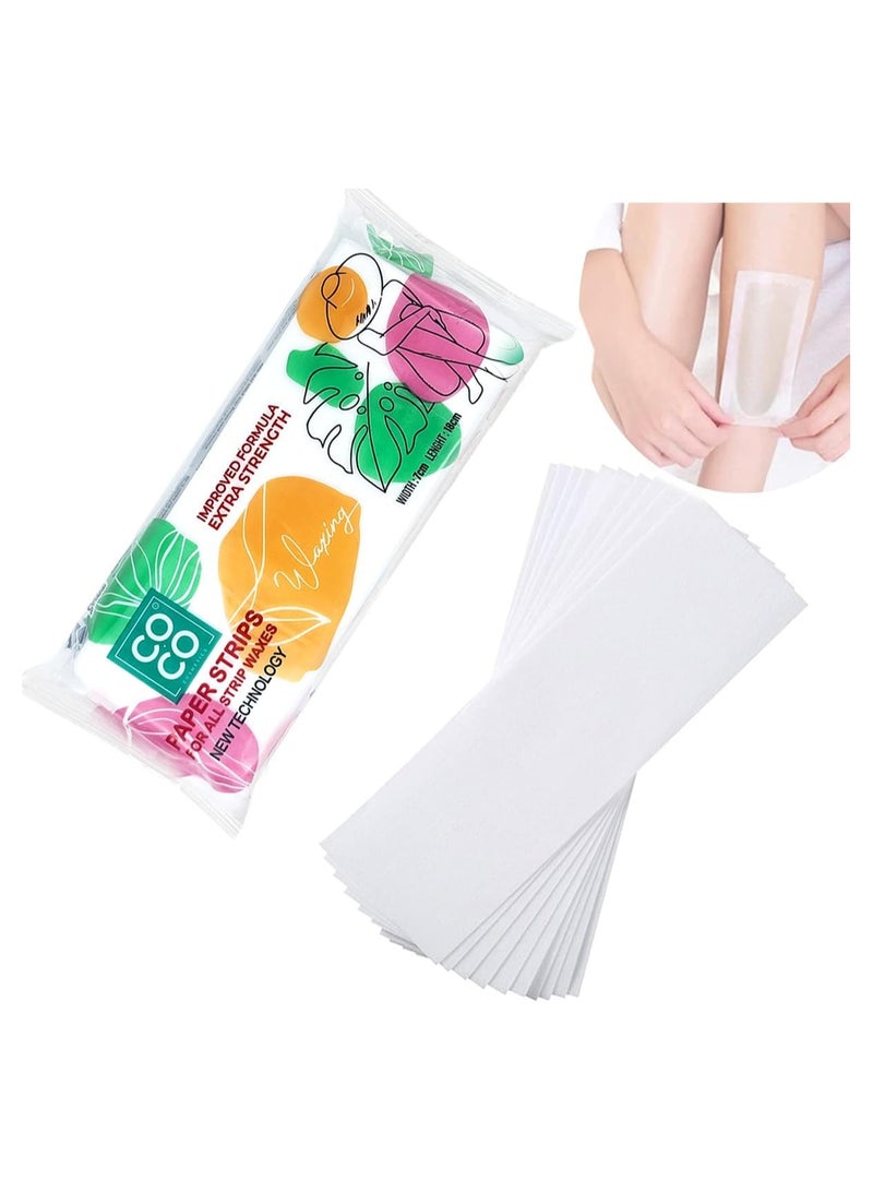 كوكو مناديل شمع  شرائط ورقية، لجميع شرائط الشمع، تركيبة محسنة قوة اضافية، 7 سم × 18 سم - Image 1