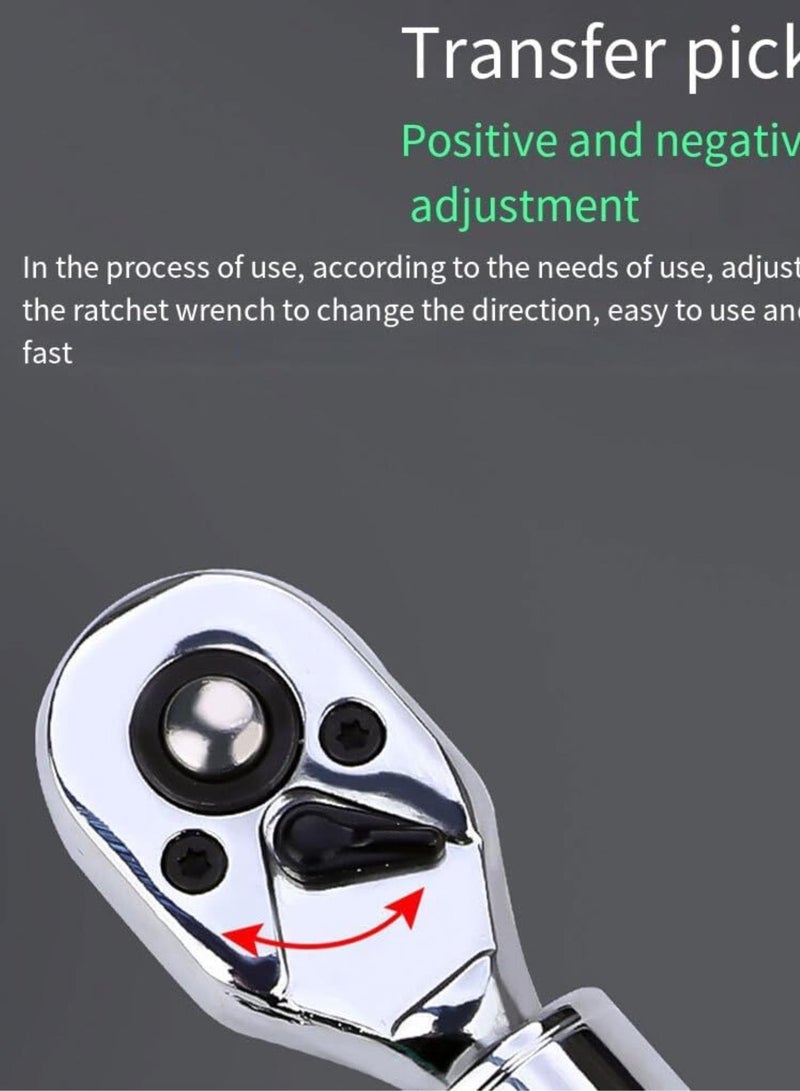 GGOOT High Carbon Steel Quick Release Ratchet Wrench for Auto Repair Socket with High Hardness and High Twist Hardware Tool, 3/8  - Image 2