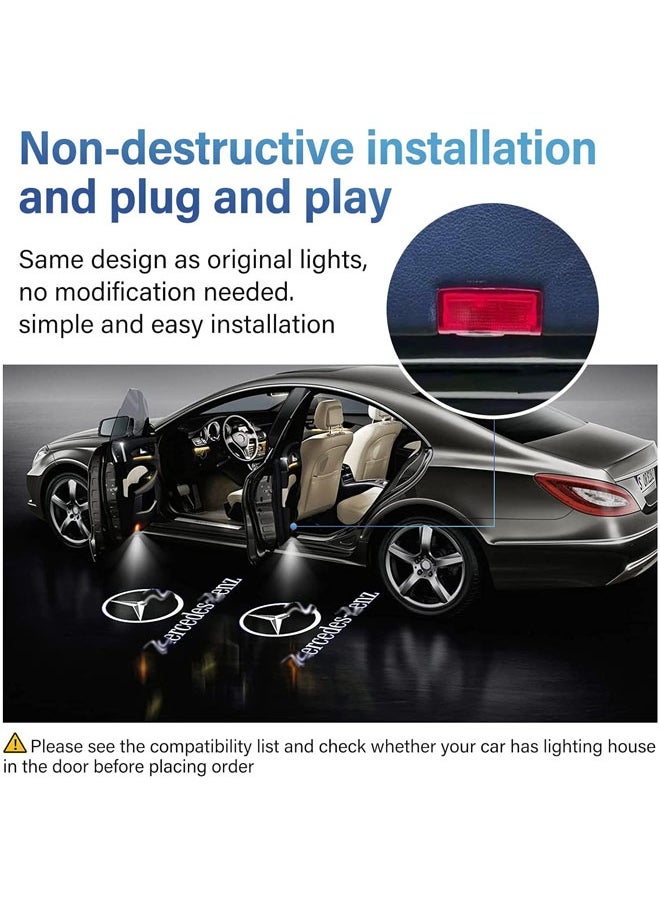 زفيف 4pcs مصابيح باب السيارة LED ، جهاز عرض شعار HD Shadow Lights ، باب السيارة.  - Image 3