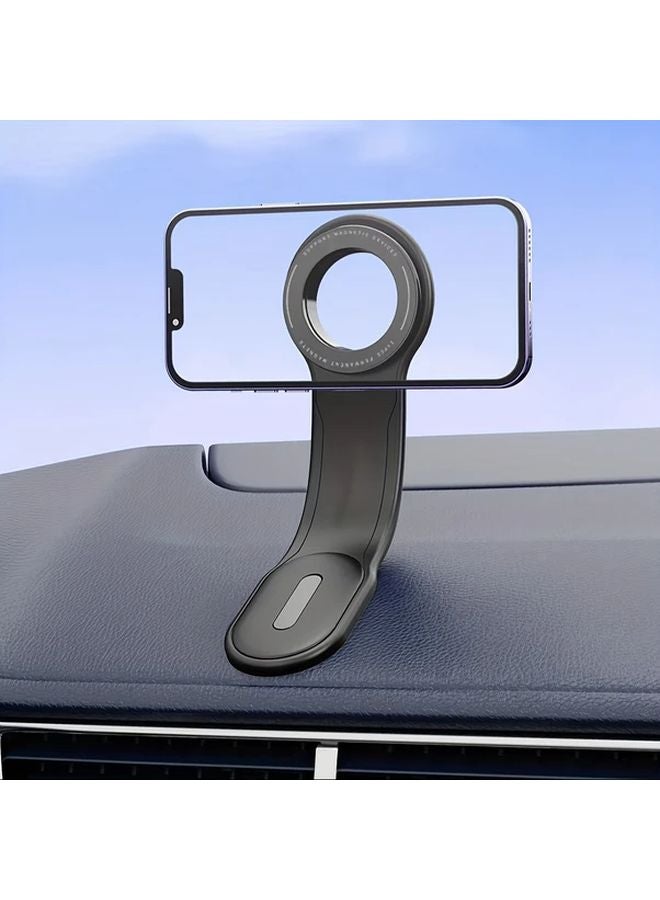 Aumengear Adjustable Magnetic Car Phone Holder Foldable Dashboard Mount Black - Image 2