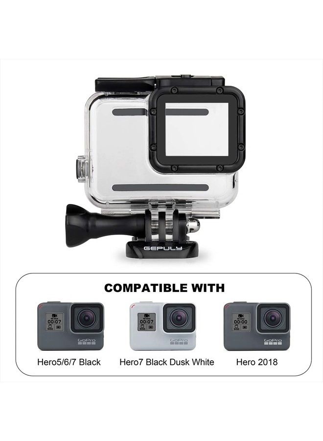 GEPULY Waterproof Housing Case with Dive Filter for GoPro Hero 7 Black, Hero 6 Black, Hero 5 Black, Hero (2018) Camera - 45 Meters Underwater Photography - with Red, Light Red and Magenta Filters  - Image 5