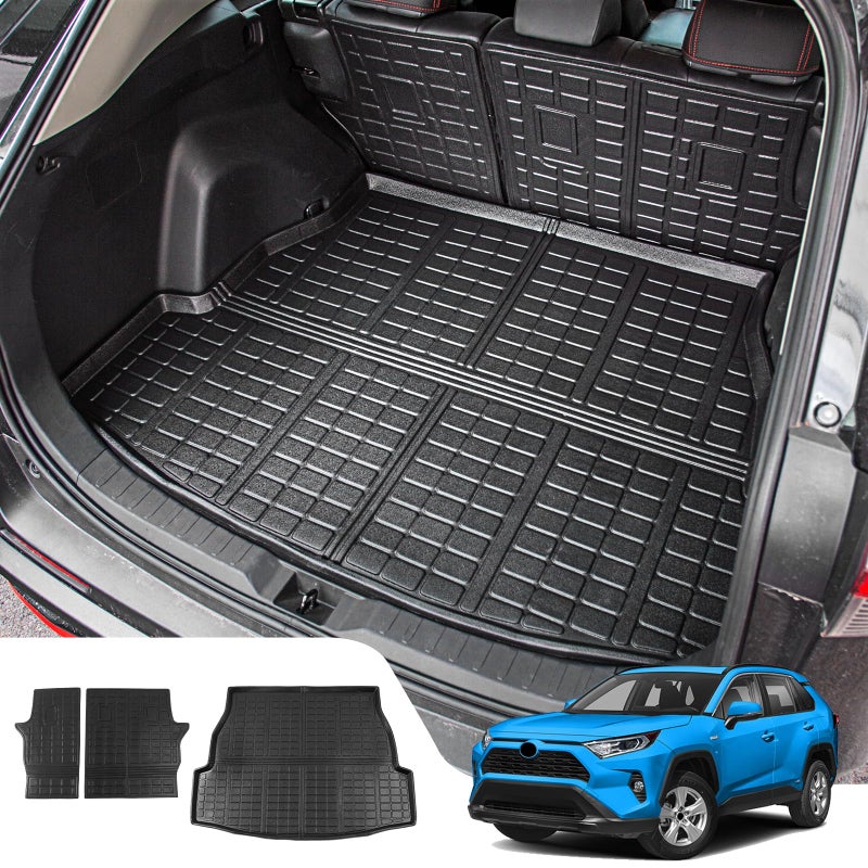 Dattumar Cargo Liner Compatible with 20192024 2025 Toyota Rav4 Trunk Mat Cargo Mat TPE All Weather Back Seat Cover Protector 2024 Rav4 Accessories Trunk MatBackrest Mats