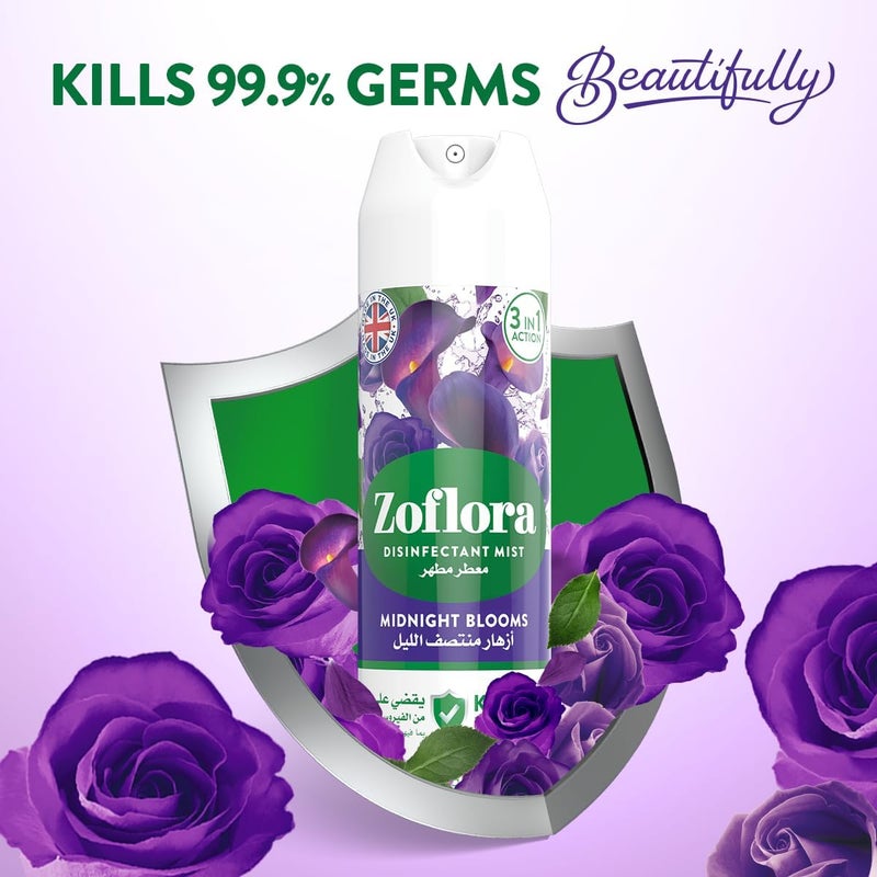 Disinfectant Spray, Midnight Blooms, 300ml, Multipurpose Cleaner Spray, Disinfectant Room Freshener for Soft and Hard Surfaces, Kills 99.9% of Viruses and Bacteria - Image 1