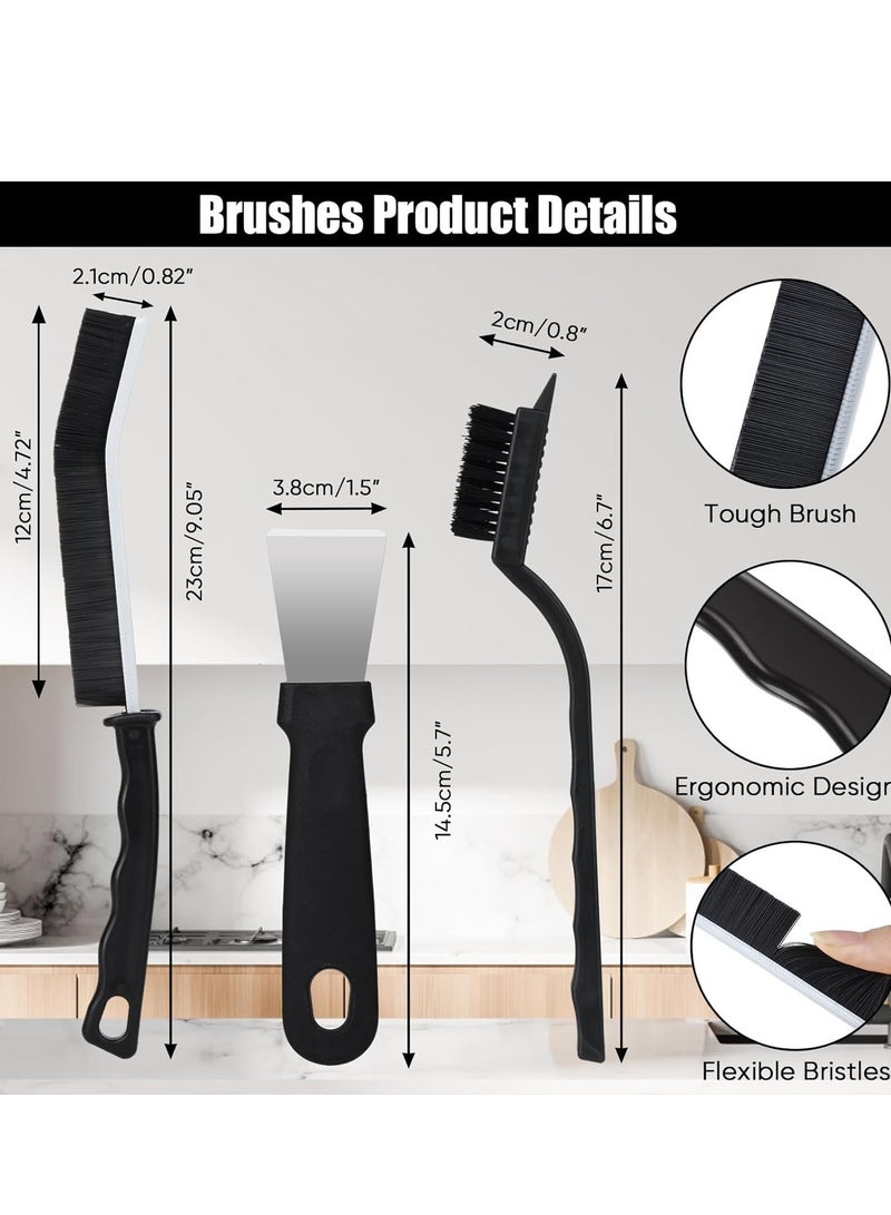 8PCS Hard Bristle Crevice Cleaning Brush, Crevice Cleaning Brushes for Household, Multi-function Cleaning Tool for Toilet Shower Kitchen Bathroom Tile Joints Gas Stove Range Hood Window Groove - Image 3