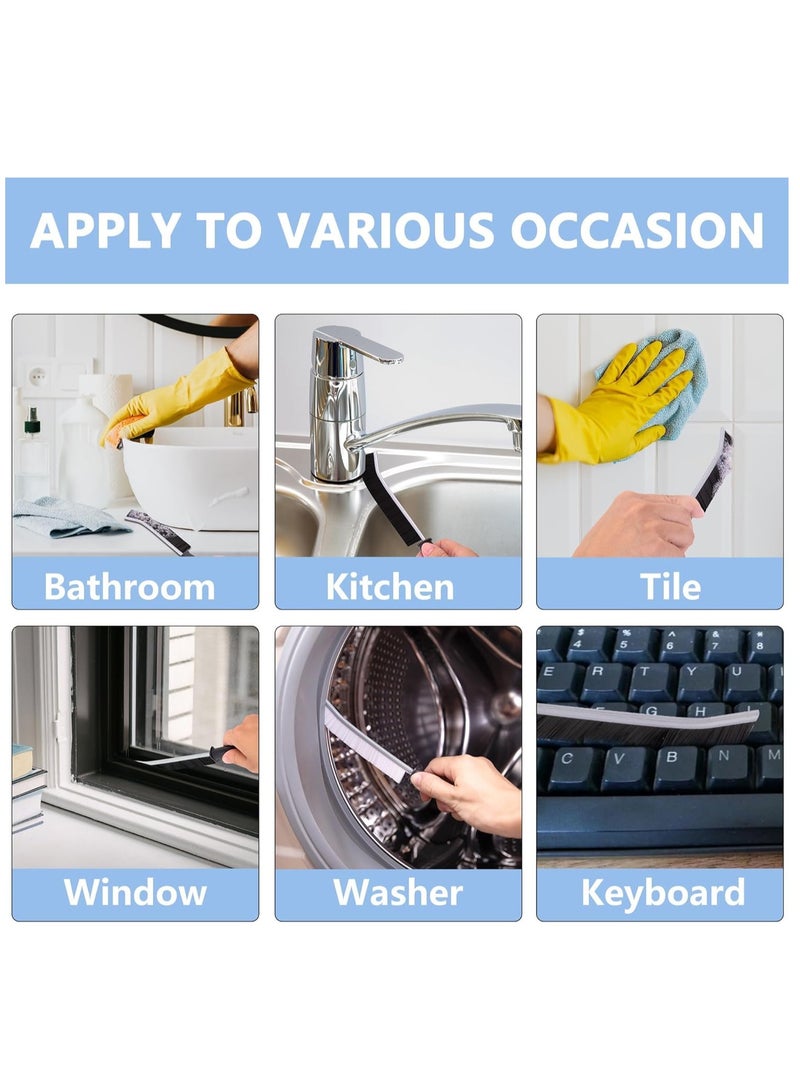 8PCS Hard Bristle Crevice Cleaning Brush, Crevice Cleaning Brushes for Household, Multi-function Cleaning Tool for Toilet Shower Kitchen Bathroom Tile Joints Gas Stove Range Hood Window Groove - Image 4