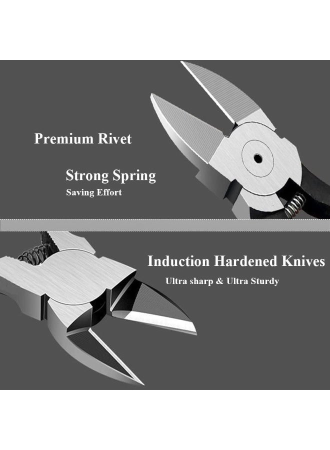 JZS Wire Flush Cutters,Electronic Model Sprue Wire Clippers,Ultra Sharp and Precision CR-V Side Cutting Nipper,Diagonal and Film Cutting Edge,Spring-Action Design,for Clean Cut and Precision Cut,Black - Image 4