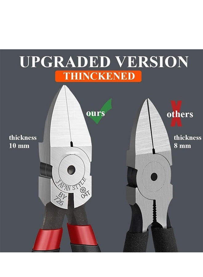 JZS Wire Flush Cutters,Electronic Model Sprue Wire Clippers,Ultra Sharp and Precision CR-V Side Cutting Nipper,Diagonal and Film Cutting Edge,Spring-Action Design,for Clean Cut and Precision Cut,Black - Image 2