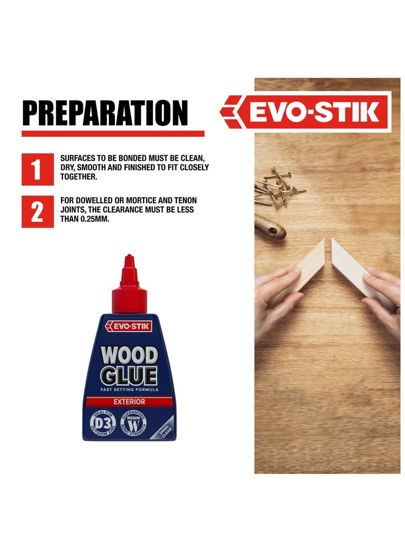Bostik EVO-STIK Exterior Wood Glue - D3, Weatherproof, Extra Strong, Fast Setting, Suitable For All Wood Types, Dries Clear, 250ml  - Image 5