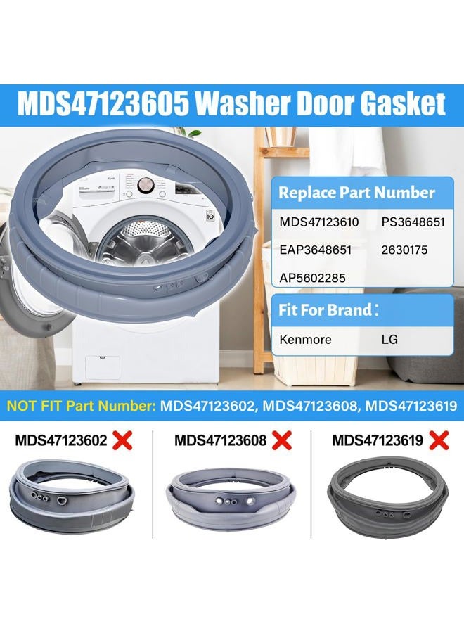 Alvar Upgraded MDS47123605 Washer Door Boot Gasket Compatible with LG Front Load Washer Door Seal & Kenmore Washer Parts WM3570HWA, WM3470HVA, WM3575CW, WM3770HWA WM3470HWA AP5602285 PS3648651 Door Seal - Image 3