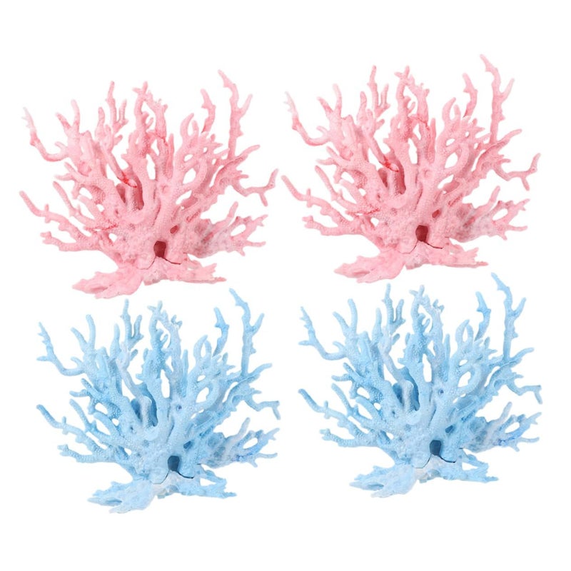 4pcs Aquarium Soft Coral Plants Decor for Betta Fish Tank Natural Landscape - Image 2