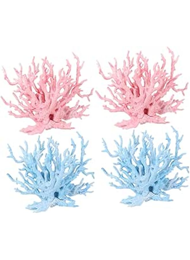 4pcs Aquarium Soft Coral Plants Decor for Betta Fish Tank Natural Landscape - Image 1