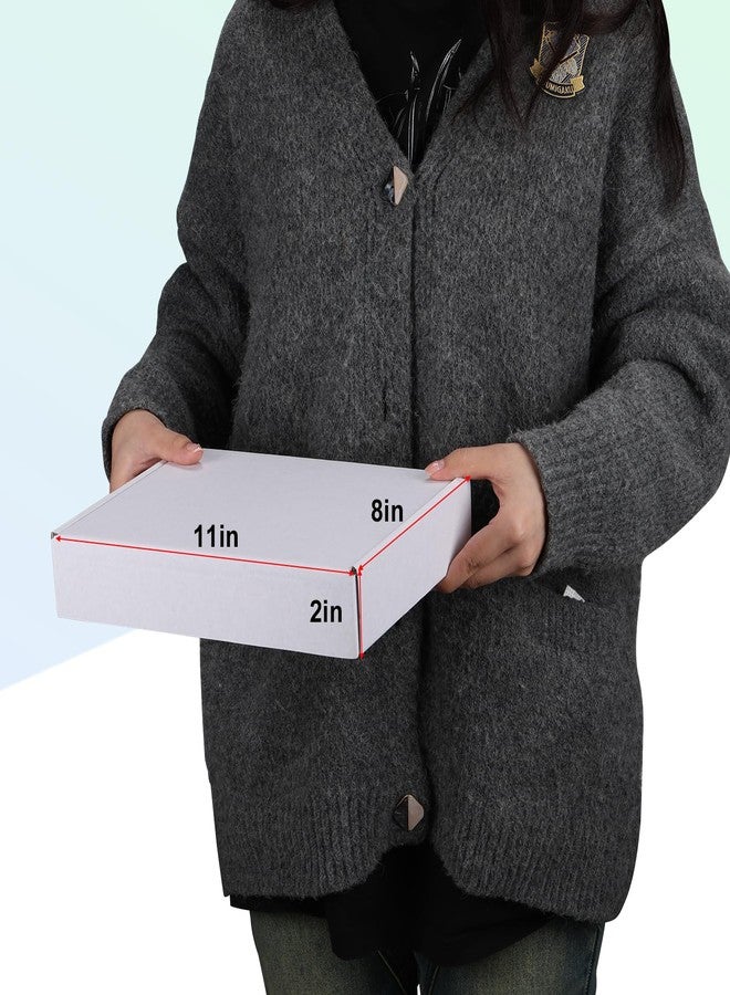 MEBRUDY 11x8x2 Inches Shipping Boxes Pack of 25, White Corrugated Cardboard Box for Mailing Packing Literature Mailer - Image 3