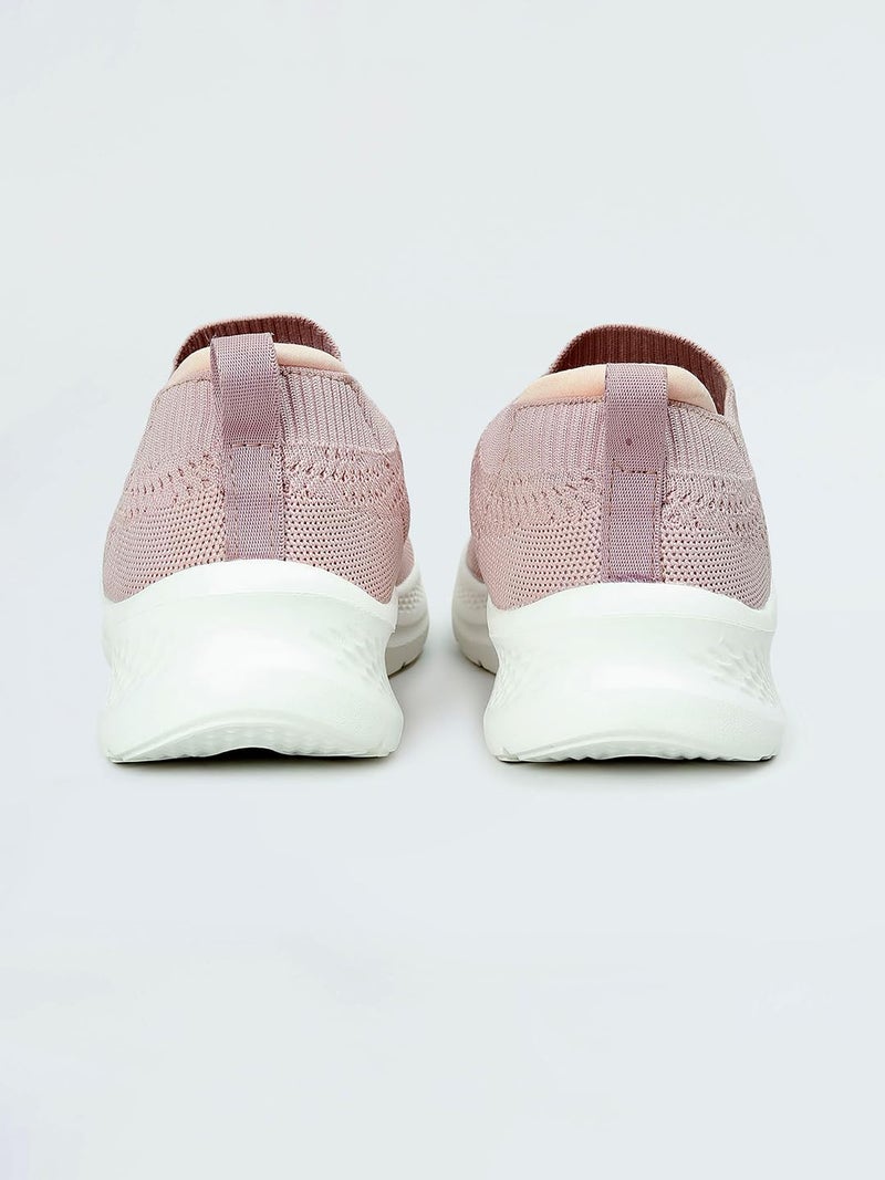 Max Women Knit Slip-On Sports Shoes, Beige, 36 - Image 3
