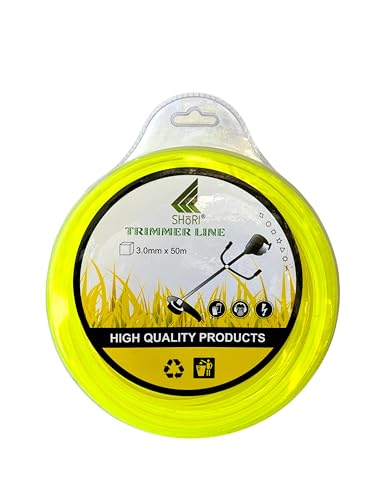 SHoRI Heavy‑Duty 3 mm × 50 m Square Nylon Trimmer Line – Tap‑&‑Go, Universal Fit, Multi-Colour (Random) – Ultimate Durability & Value for Brush Cutters - Image 1