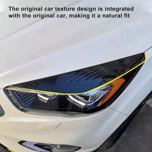 FDAIUN Headlight Eyebrow Car Eyelids Sticker Cover Decal Trim ABS Styling Sticker for Ford Escape Kuga 2017 2018 2019 Exterior Accessories 2Pcs (Glossy Black) - Image 3