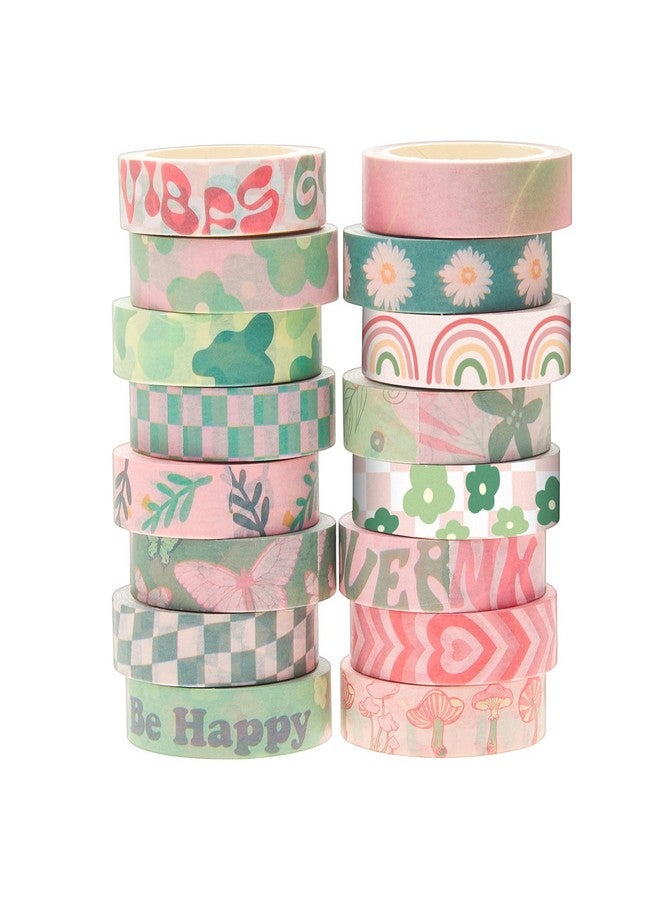 Henoyso 16 Rolls Cute Washi Tape Set, Pastel Decorative Tape 15 Mm Wide 7 Meters Long Washi Tape Stickers Cute Washi Tape Bulk For Gift Wrapping Scrapbooking Planner Diy Journaling (Danish Style) - Image 1