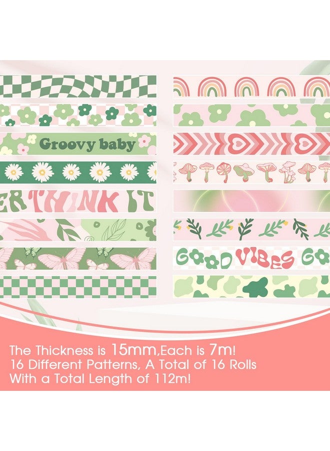Henoyso 16 Rolls Cute Washi Tape Set, Pastel Decorative Tape 15 Mm Wide 7 Meters Long Washi Tape Stickers Cute Washi Tape Bulk For Gift Wrapping Scrapbooking Planner Diy Journaling (Danish Style) - Image 2