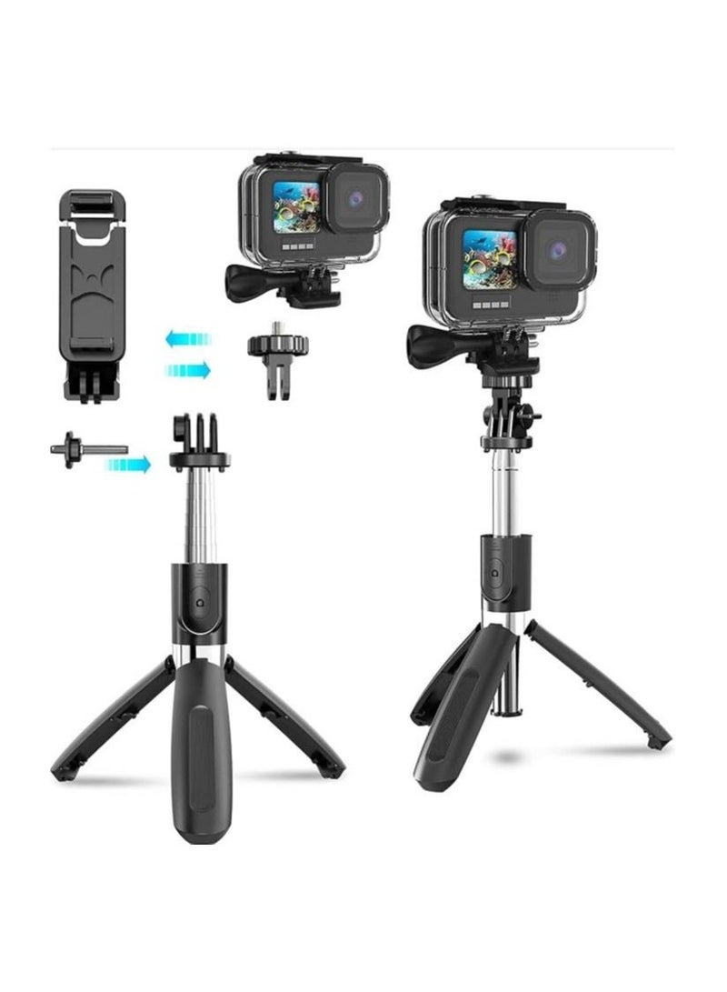 Captaintech Stick, 3 in 1 Extendable Selfie Stick Tripod with Detachable Bluetooth Wireless Remote Phone Holder for iPhone 12/Xs/iPhone 8/iPhone 11/11pro, Galaxy S10/S9 Plus/S8/Note8, LG (L02, Black)  - Image 2