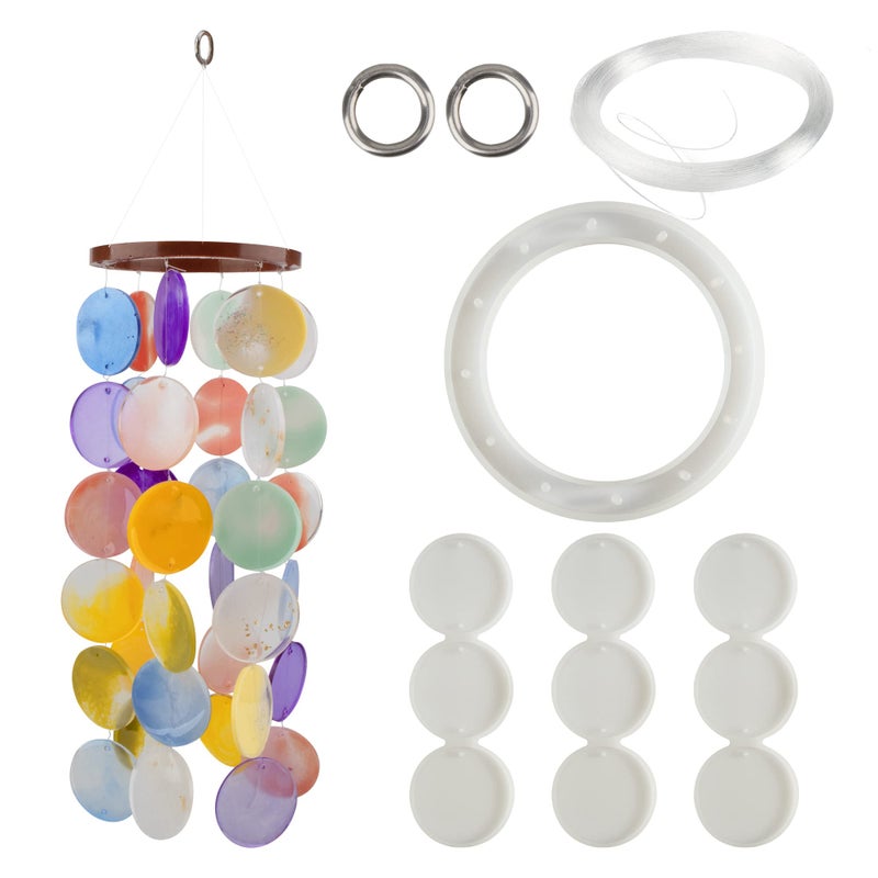 Temlum Silicone Resin Molds for Wind Chime DIY Resin Wind Chime Molds Resin Casting Mold for Home Dcor Resin Craft Supplies