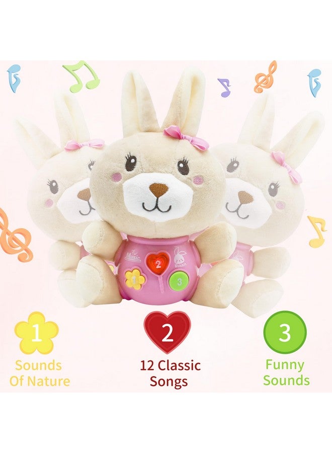 HAPTIME HAPTIME Baby Bunny Toys for 0-12 Months - Baby Easter Basket Stuffers & Gift - Infant Musical Plush Stuffed Animal - Newborn Tummy Time Toy for 0 1 3 6 9 12 18 Months Girls  - Image 4