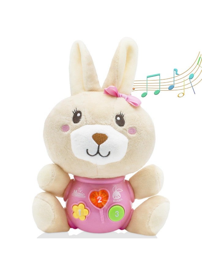 HAPTIME HAPTIME Baby Bunny Toys for 0-12 Months - Baby Easter Basket Stuffers & Gift - Infant Musical Plush Stuffed Animal - Newborn Tummy Time Toy for 0 1 3 6 9 12 18 Months Girls  - Image 1